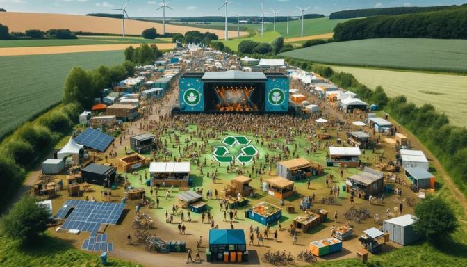 AI-generet billede af festival med genbrugsmaterialer