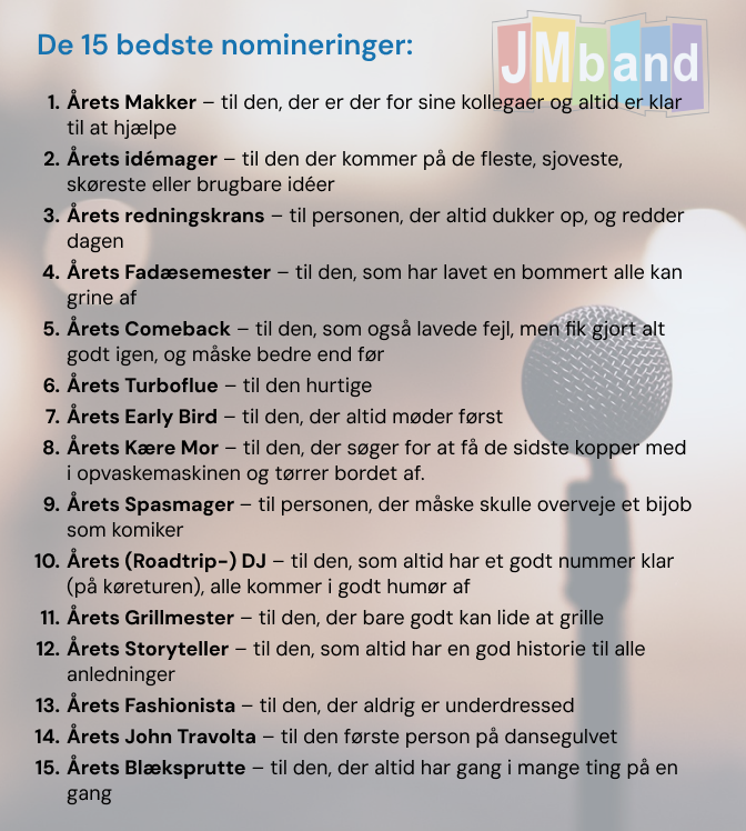 15 kåringstiler til ordensbåndet som inspiration