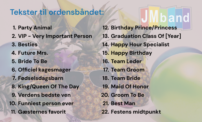 22 generelle tekster til ordensbåndet som inspiration
